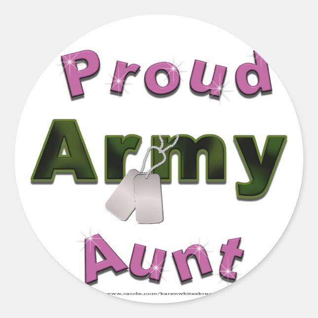 Proud Army Aunt Stickers (Front)