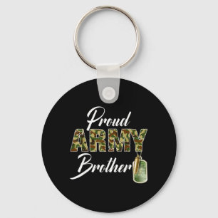 Proud Army Brother Camouflage Soldier Family Match Key Ring