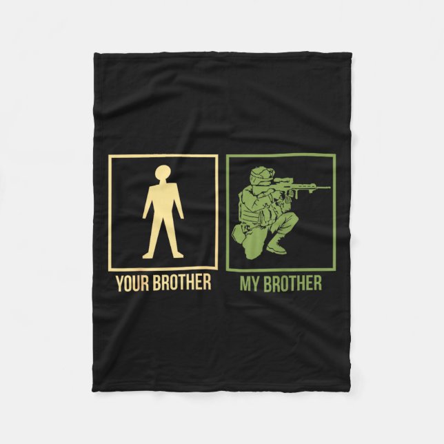 Proud Army Brother I-navy Airforce Seal Ranger  Fleece Blanket (Front)