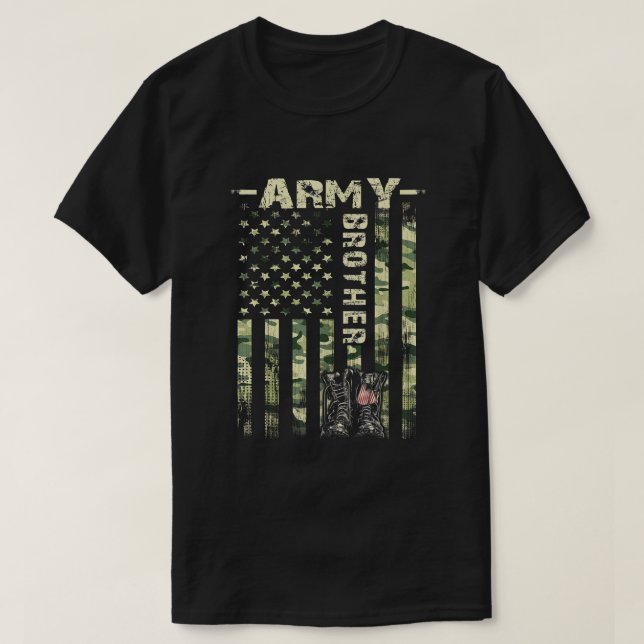 Proud Army Brothers United States Flag Military Fa T-Shirt (Design Front)