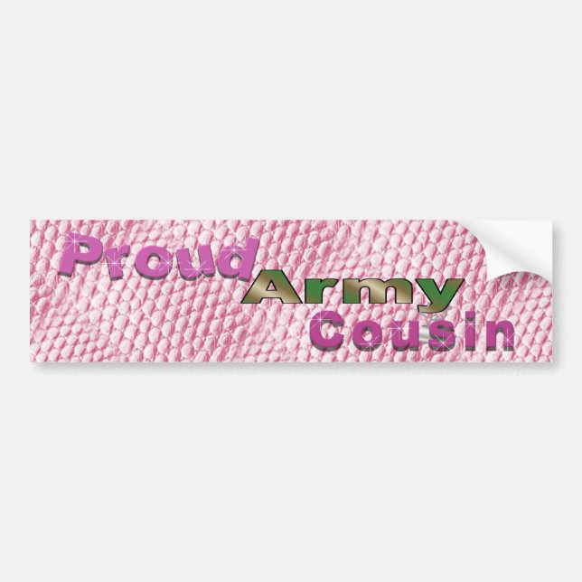 Proud Army Cousin Pink Bumper Sticker (Front)