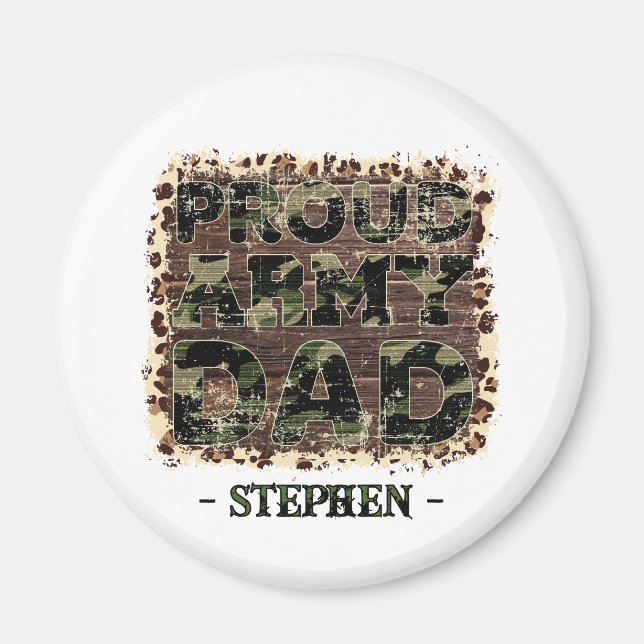 Proud Army Dad – Bold Camouflage Magnet (Front)