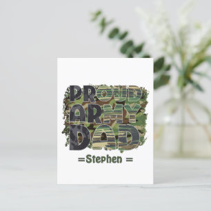 Proud Army Dad Camouflage Design Postcard