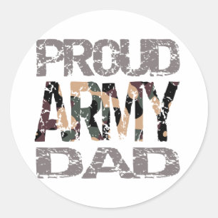 Proud army dad classic round sticker