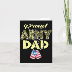 Proud Army Dad Flag Camo Dog Tags Pride Military Card