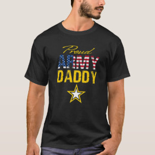 Proud Army Daddy Military Pride USA Flag T-Shirt