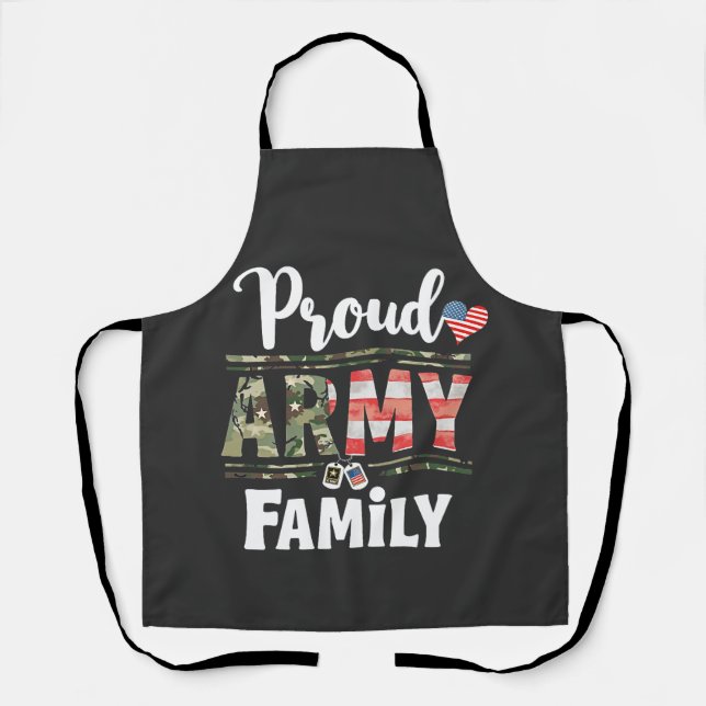 Proud Army Family American Patriotic Veteran Day  Apron (Front)