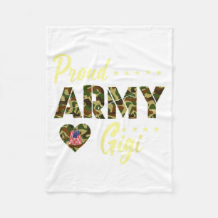Proud Army Gigi Camouflage Soldier Family Love Fleece Blanket