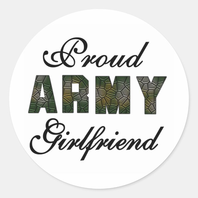 Proud Army Girlfriend Classic Round Sticker (Front)