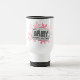 Proud Army Mother-in-law Flowers Travel Mug