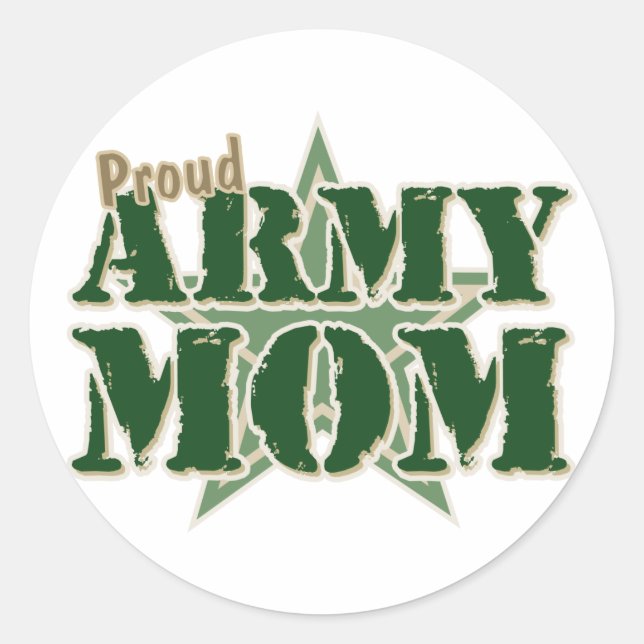 Proud Army Mum Classic Round Sticker (Front)