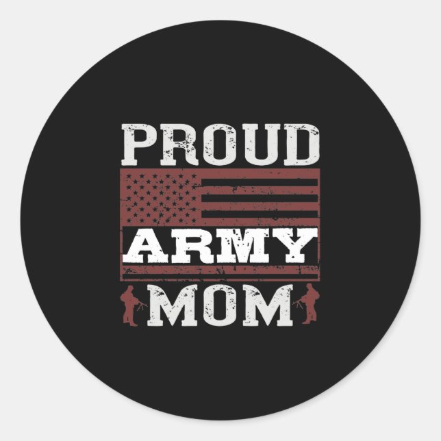 Proud Army Mum Classic Round Sticker (Front)