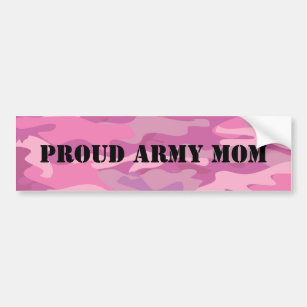 Proud army mum pink camo camouflage bumper sticker