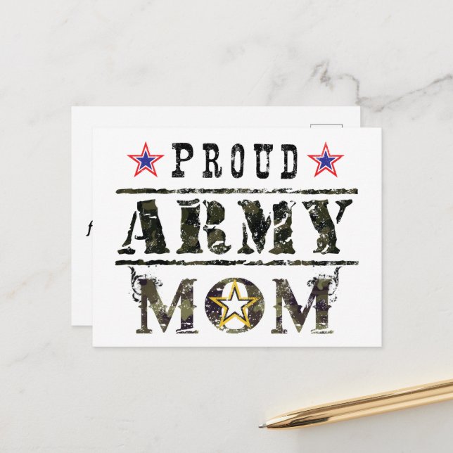 Proud Army Mum Postcard (Front/Back In Situ)