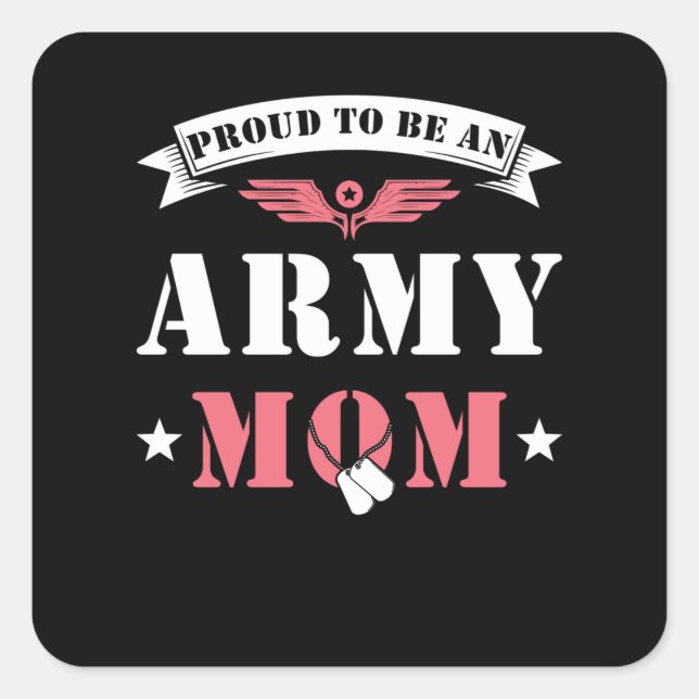 Proud Army Mum Square Sticker (Front)