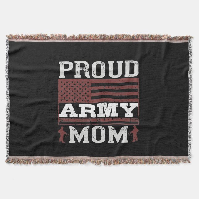 Proud Army Mum Throw Blanket (Front)