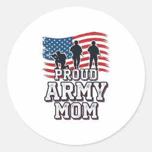 Proud Army Mum Vintage Patriotic Military Shirt_1 Classic Round Sticker