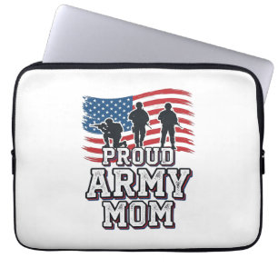 Proud Army Mum Vintage Patriotic Military Shirt_1 Laptop Sleeve