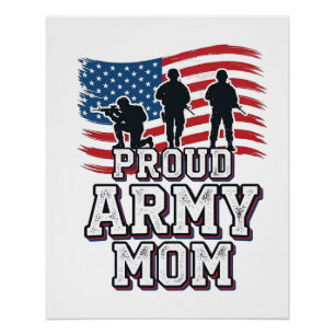 Proud Army Mum Vintage Patriotic Military Shirt_1 Poster