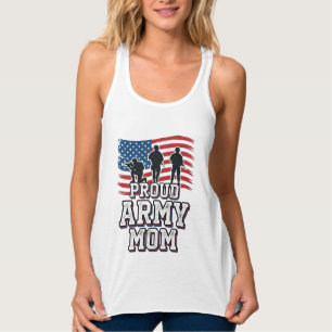 Proud Army Mum Vintage Patriotic Military Shirt_1 Singlet