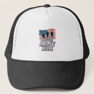 Proud Army Mum Vintage Patriotic Military Shirt_1 Trucker Hat