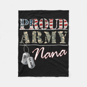Proud Army Nana American Flag Veteran Military Fleece Blanket