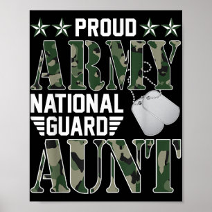 Proud Army National Guard Aunt Military Family Vet Poster