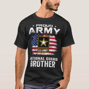 Proud Army National Guard Brother American Flag T-Shirt