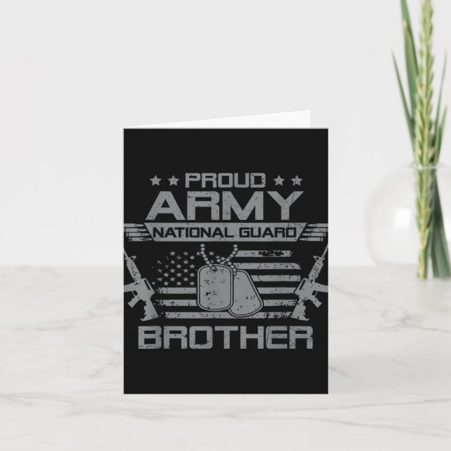 Proud Army National Guard Brother Flag Usa Militar Card (Front)