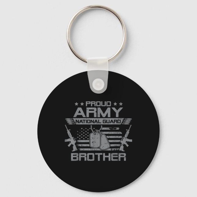 Proud Army National Guard Brother Flag Usa Militar Key Ring (Front)