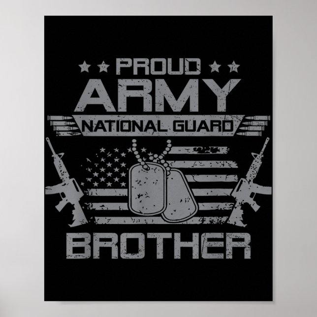 Proud Army National Guard Brother Flag Usa Militar Poster (Front)