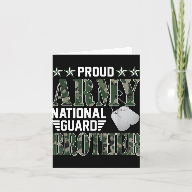 Proud Army National Guard Brother Military Family  Card (Front)