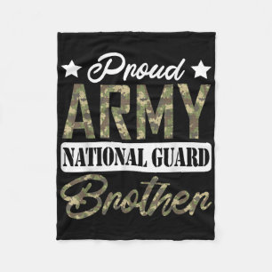 Proud Army National Guard Brother Military Family  Fleece Blanket