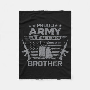 Proud Army National Guard Brother USA Fleece Blanket