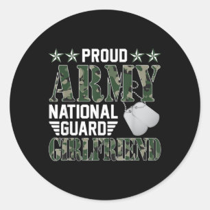 Proud Army National Guard Girlfriend Military Fami Classic Round Sticker