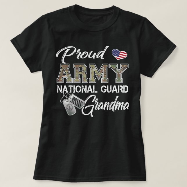 Proud Army National Guard Grandma Military Pride   T-Shirt (Design Front)