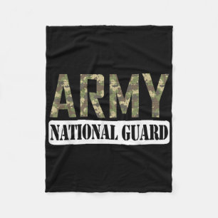 Proud Army National Guard Military Family Veteran  Fleece Blanket