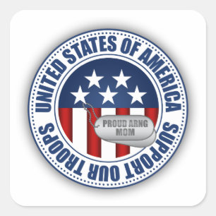Proud Army National Guard Mum Square Sticker