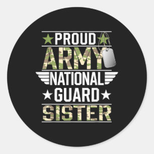 Proud Army National Guard Sister Veterans Day Amer Classic Round Sticker