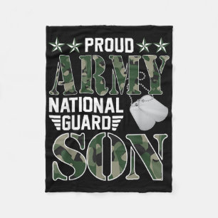 Proud Army National Guard Son Military Family Vete Fleece Blanket