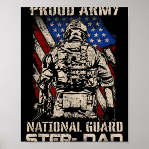 Proud Army National Guard Step-dad Shirt Veterans Poster