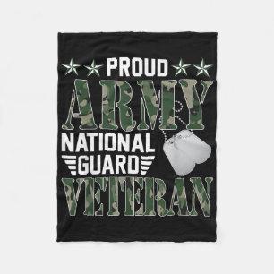 Proud Army National Guard Veteran Military Family Fleece Blanket