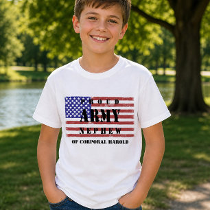 Proud Army Nephew Patriotic Flag T-Shirt
