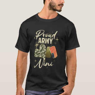 Proud Army Nini Camouflage Mother's Day Dog Tag US T-Shirt
