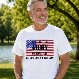 Proud Army Patriotic Stepdad Flag T-Shirt