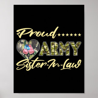 Proud Army Sister-In-Law - Flag Dog Tags Military Poster