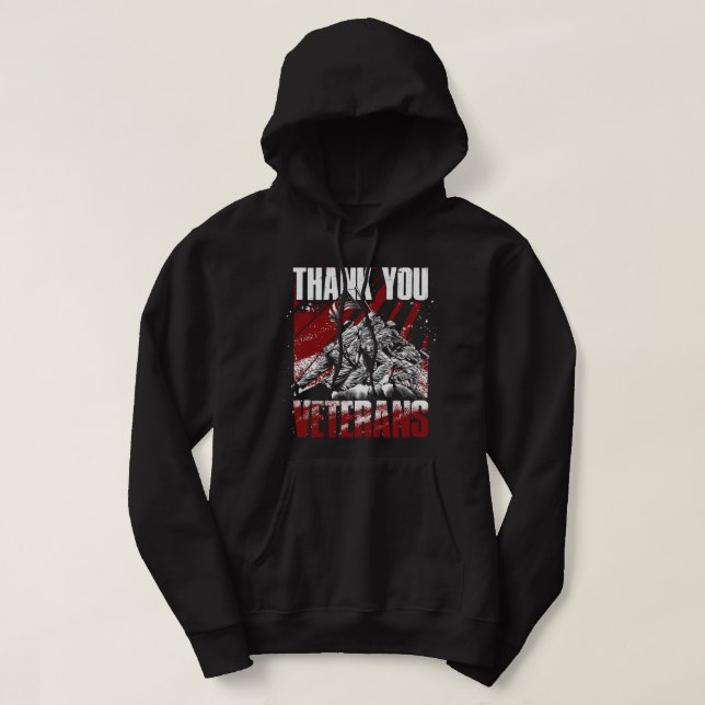 Proud Army Soldier Freedom Patriotic Thank You Vet Hoodie (Design Front)