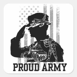 Proud Army Square Sticker
