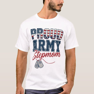 Proud Army Stepmom Patriotic Vintage Vector Design T-Shirt