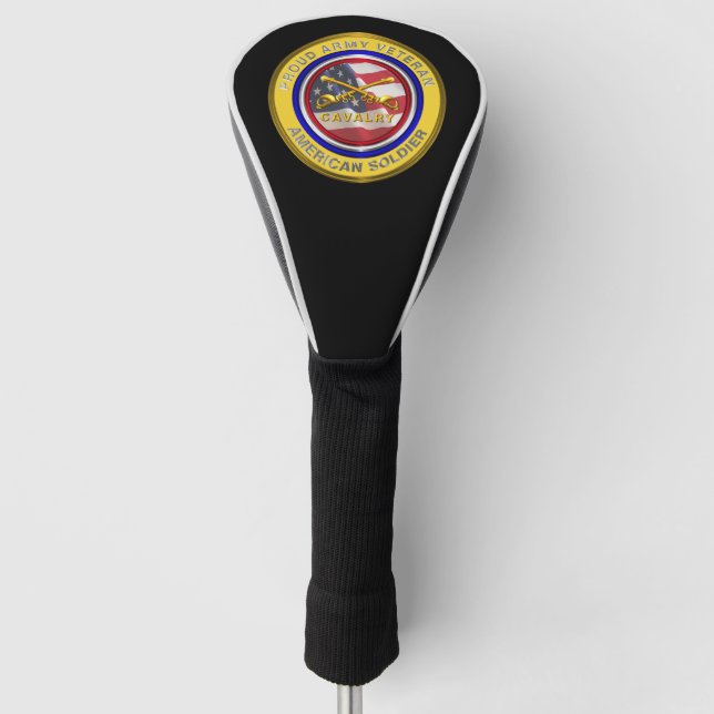 Proud Army Veteran Cavalry Golf Head Cover (Front)